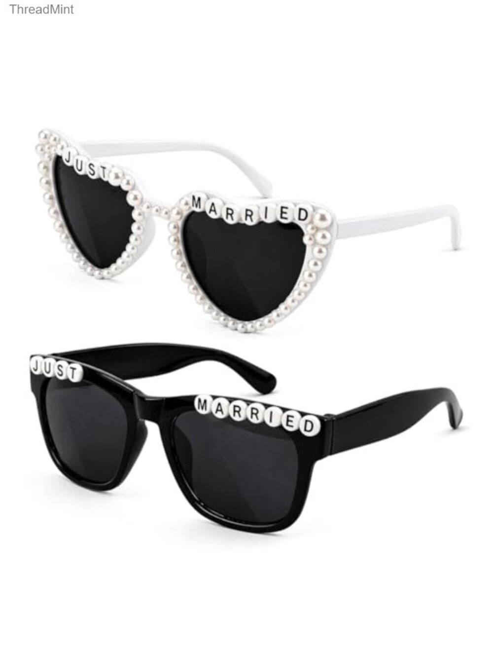 Just Married Bride & Groom Sunglasses Wedding Honeymoon Photo Props